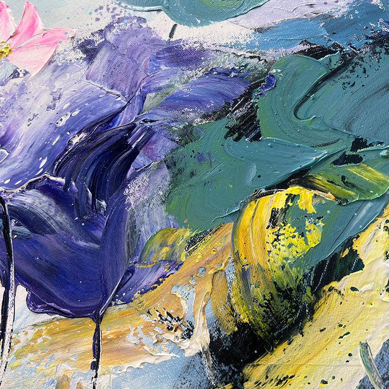 Abstract Colorful Flower Thick Textured Floral Acrylic Oil Painting - kalapaint
