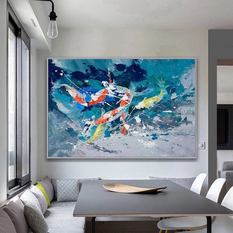 Dance of the Koi Painting