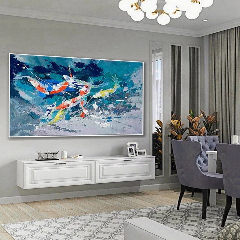 Dance of the Koi Painting