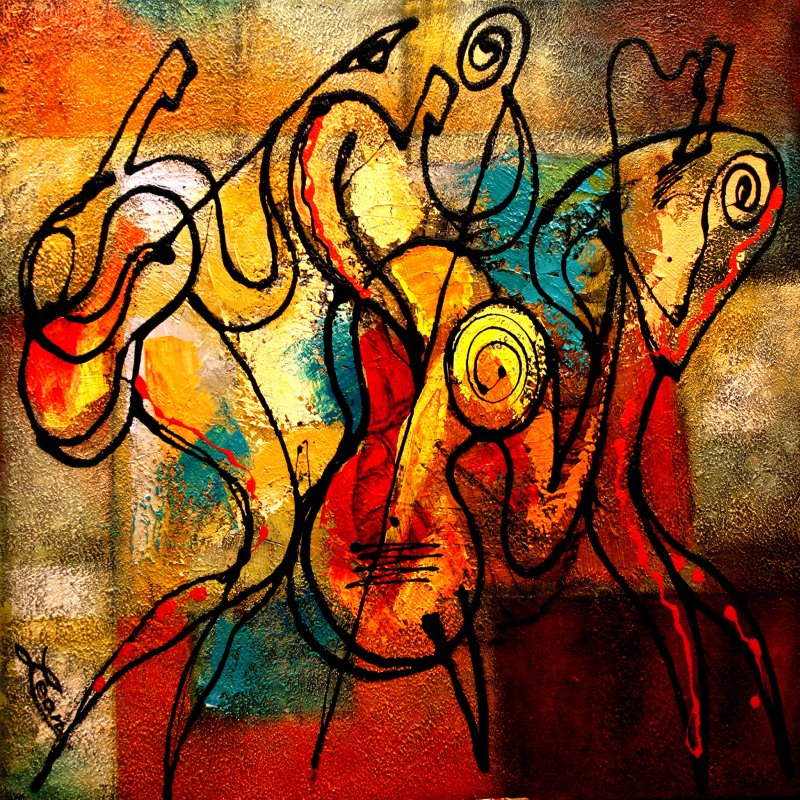 Abstract Musicians Painting