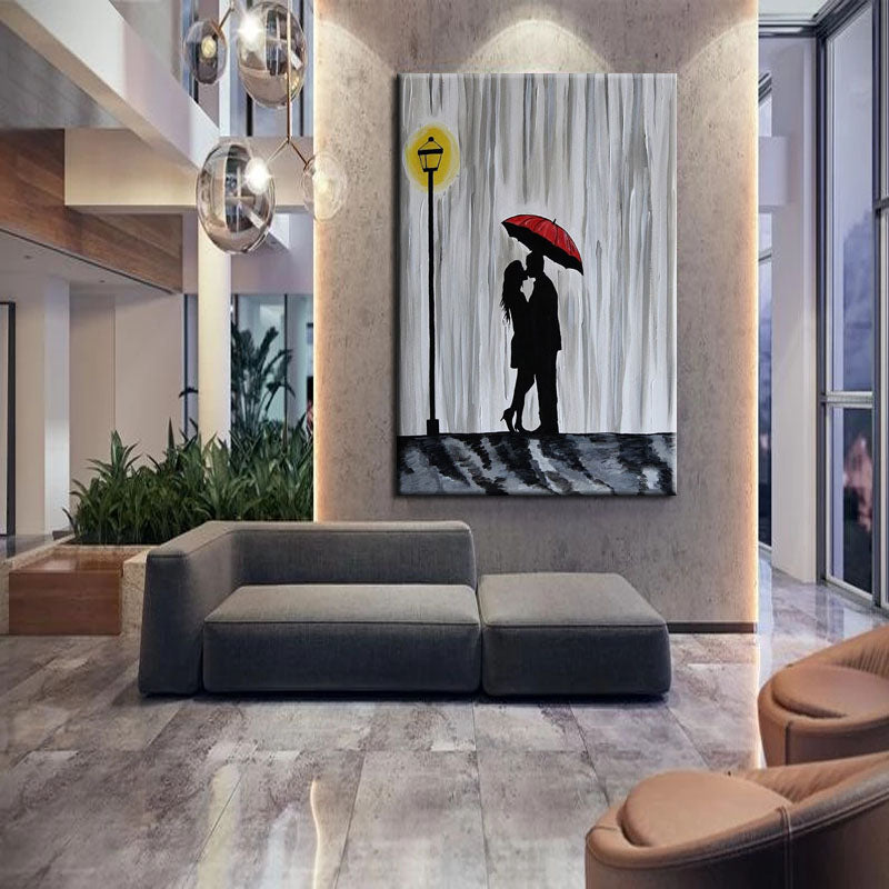 Romance in the Rain Painting