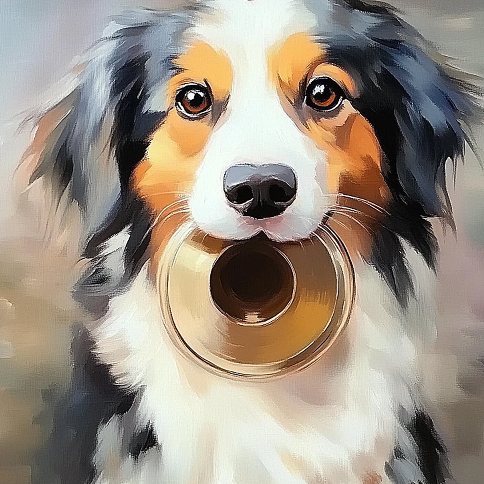 100% Hand-Painted Custom Pet Oil Painting (Square) #T00048