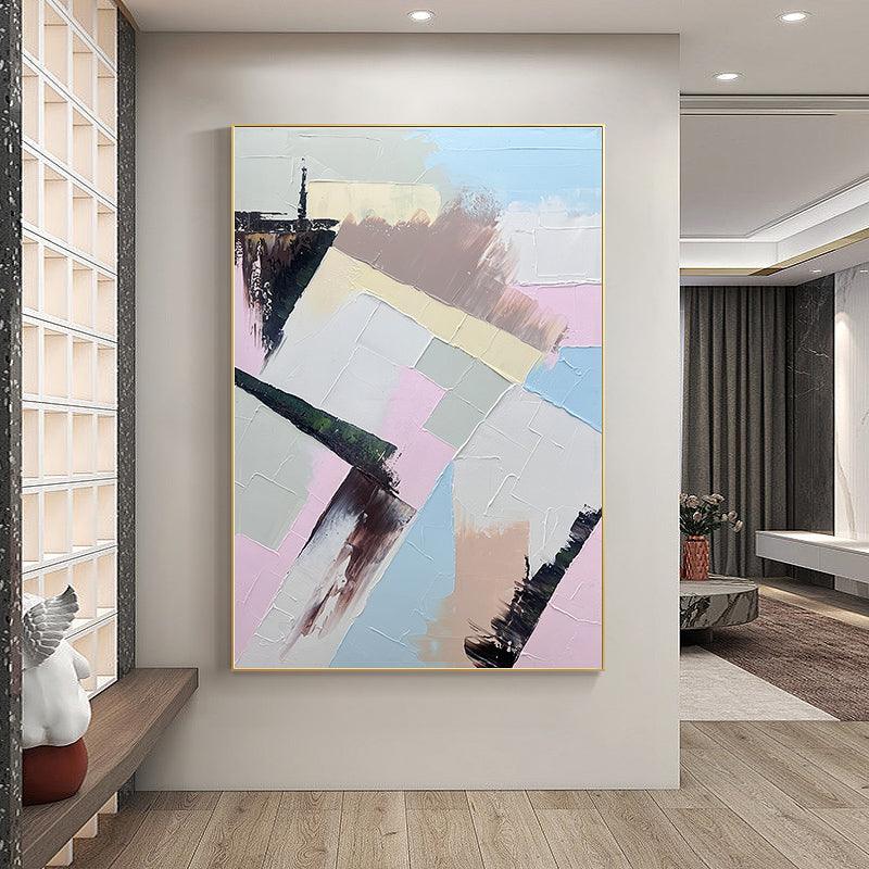 Minimalist Light Tone Texture Oil Painting Abstract Wall Art - kalapaint