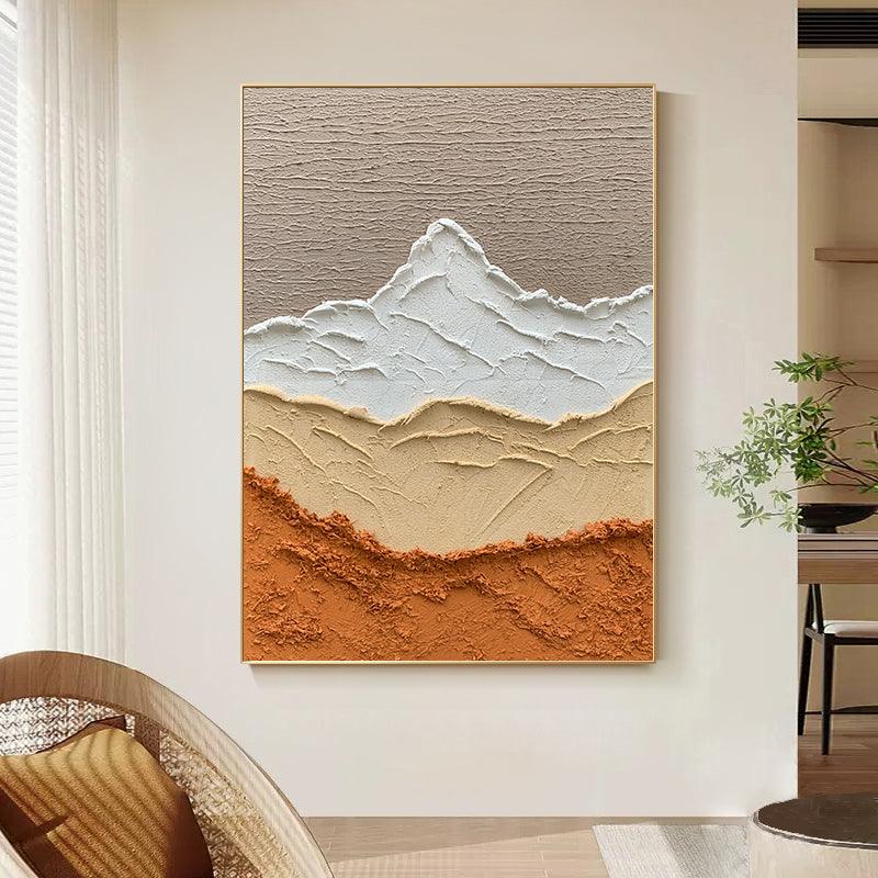 Minimalist Vibrant Landscape Quartz Sand Abstract Oil Painting - kalapaint