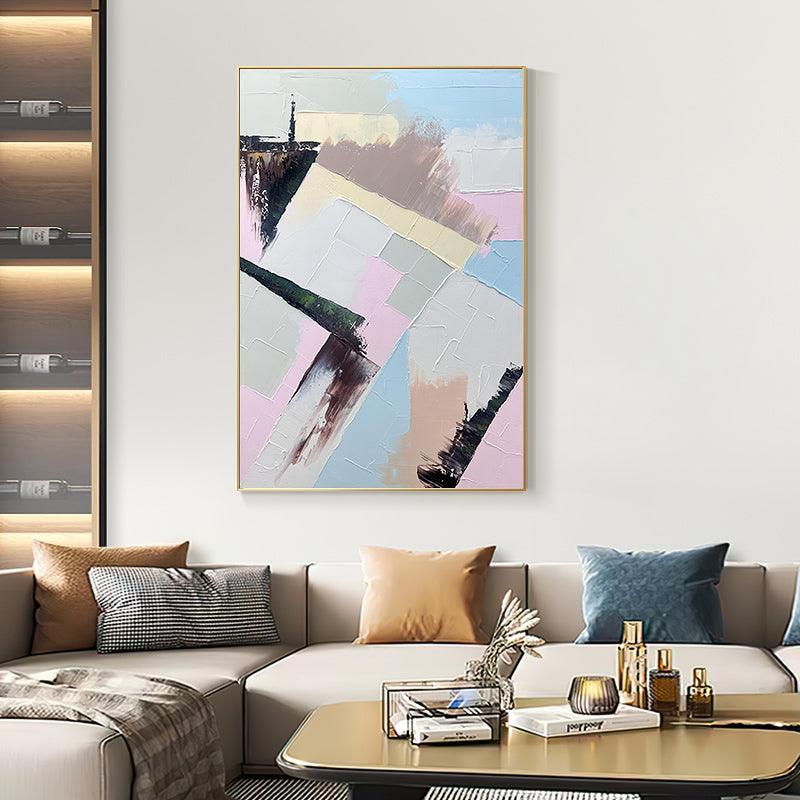 Minimalist Light Tone Texture Oil Painting Abstract Wall Art - kalapaint