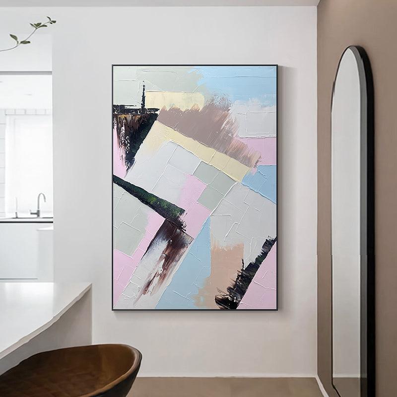 Minimalist Light Tone Texture Oil Painting Abstract Wall Art - kalapaint