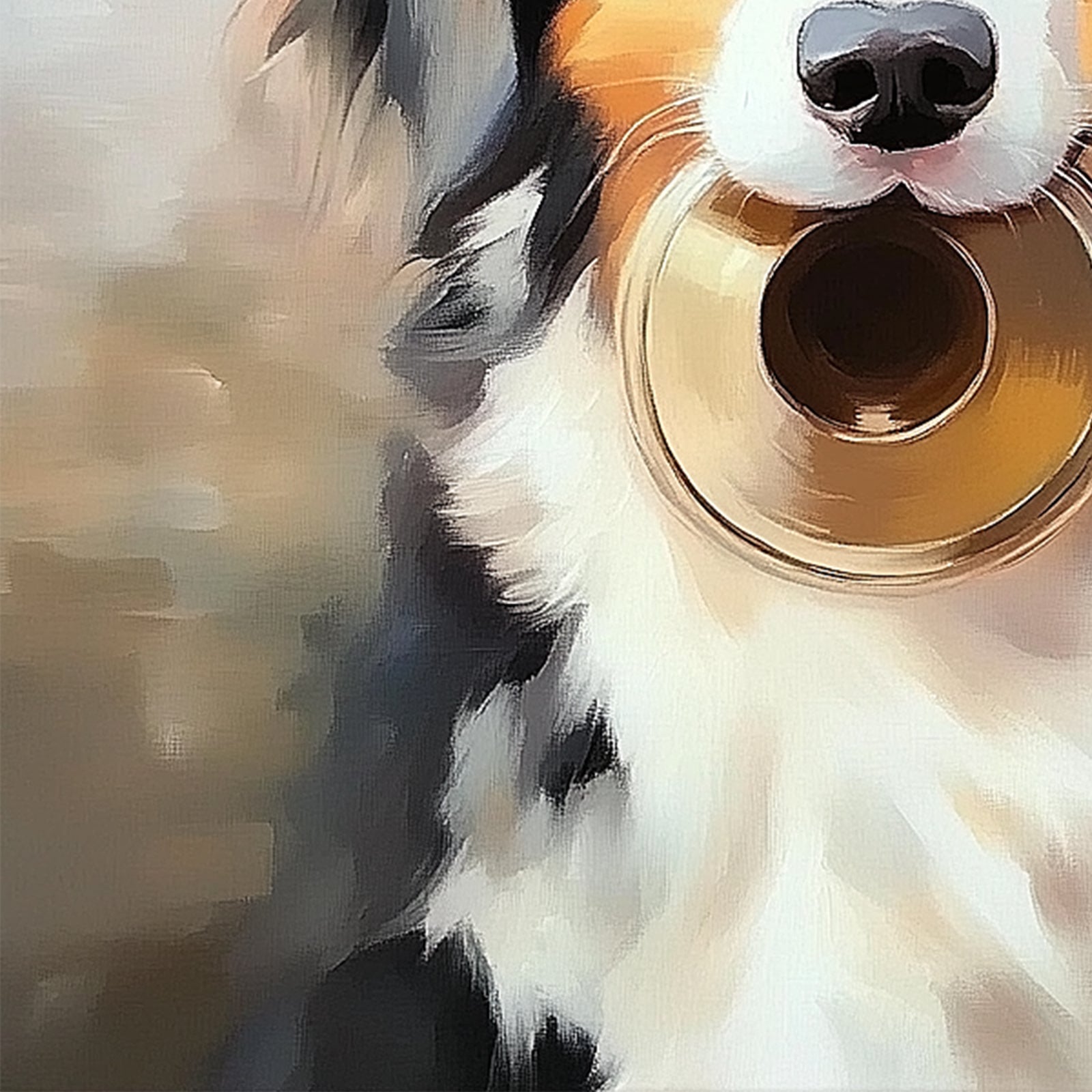 100% Hand-Painted Custom Pet Oil Painting (Square) #T00048