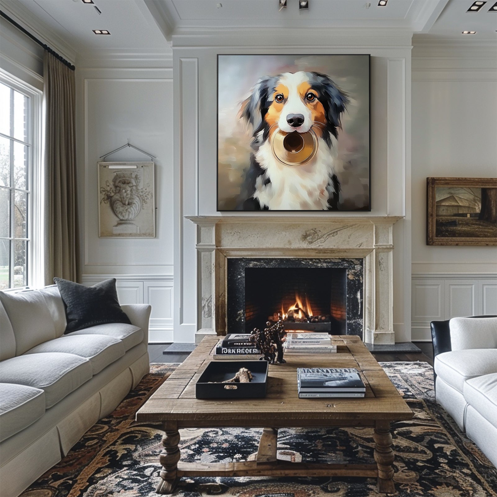 100% Hand-Painted Custom Pet Oil Painting (Square) #T00048