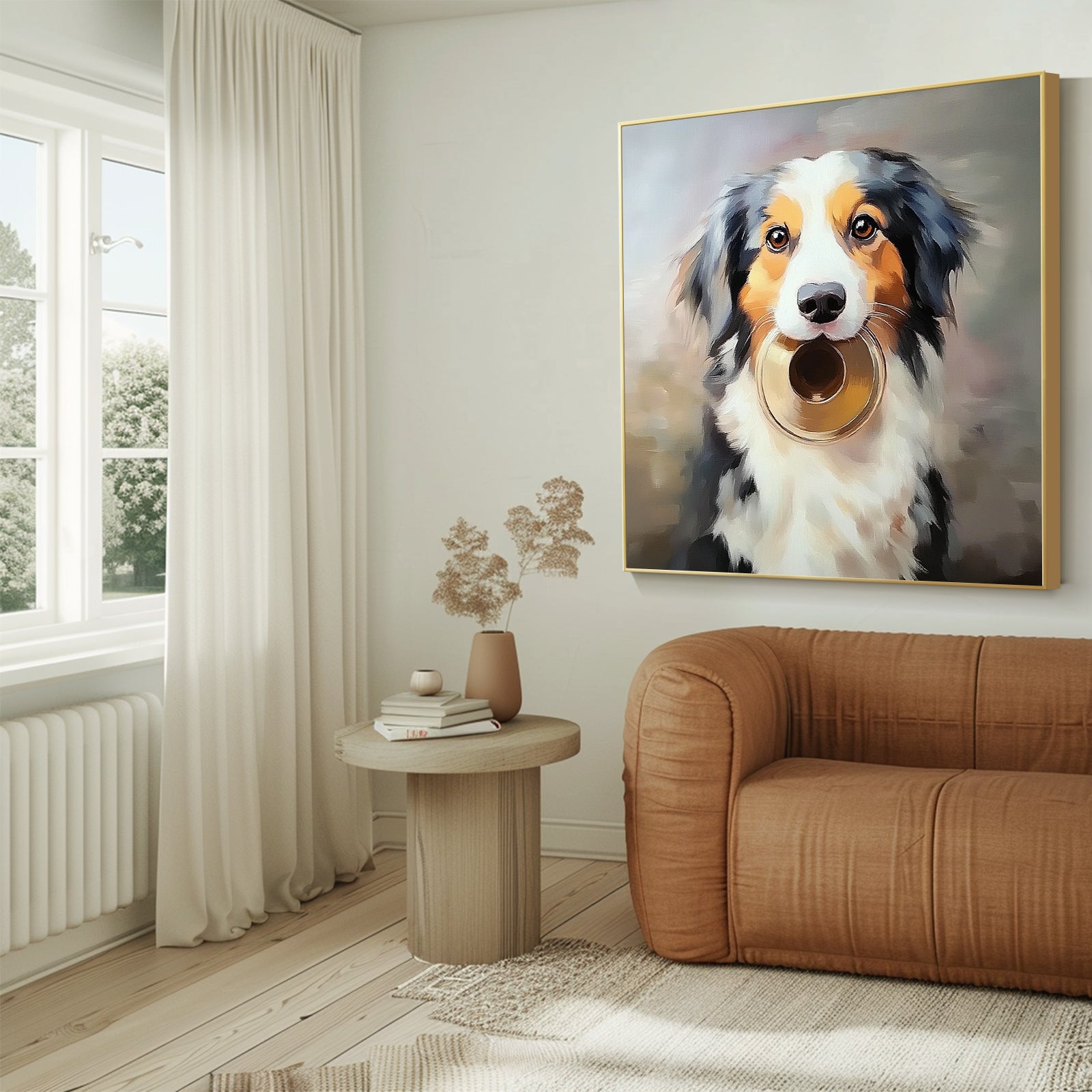 100% Hand-Painted Custom Pet Oil Painting (Square) #T00048