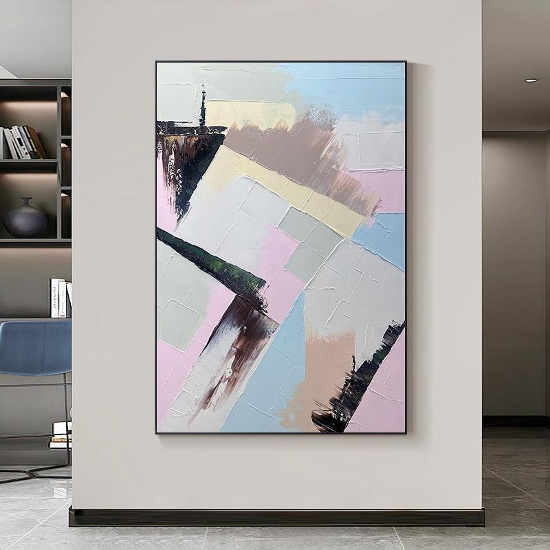 Minimalist Light Tone Texture Oil Painting Abstract Wall Art - kalapaint