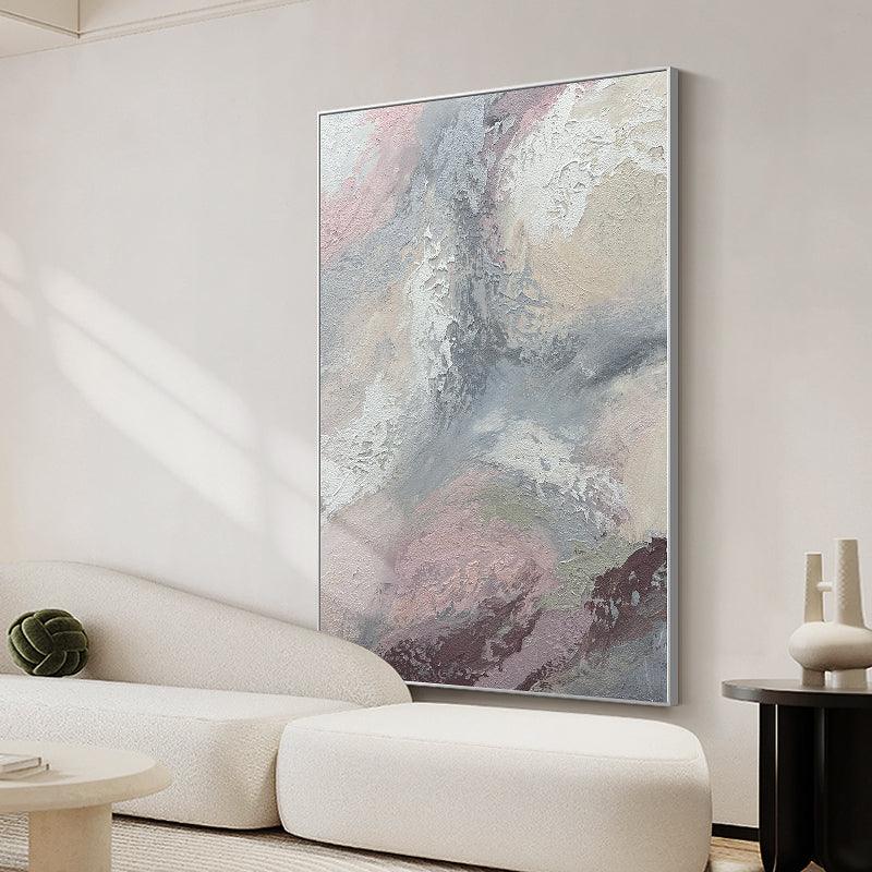 Abstract Minimalism Beige Texture Oil Painting on Canvas - kalapaint