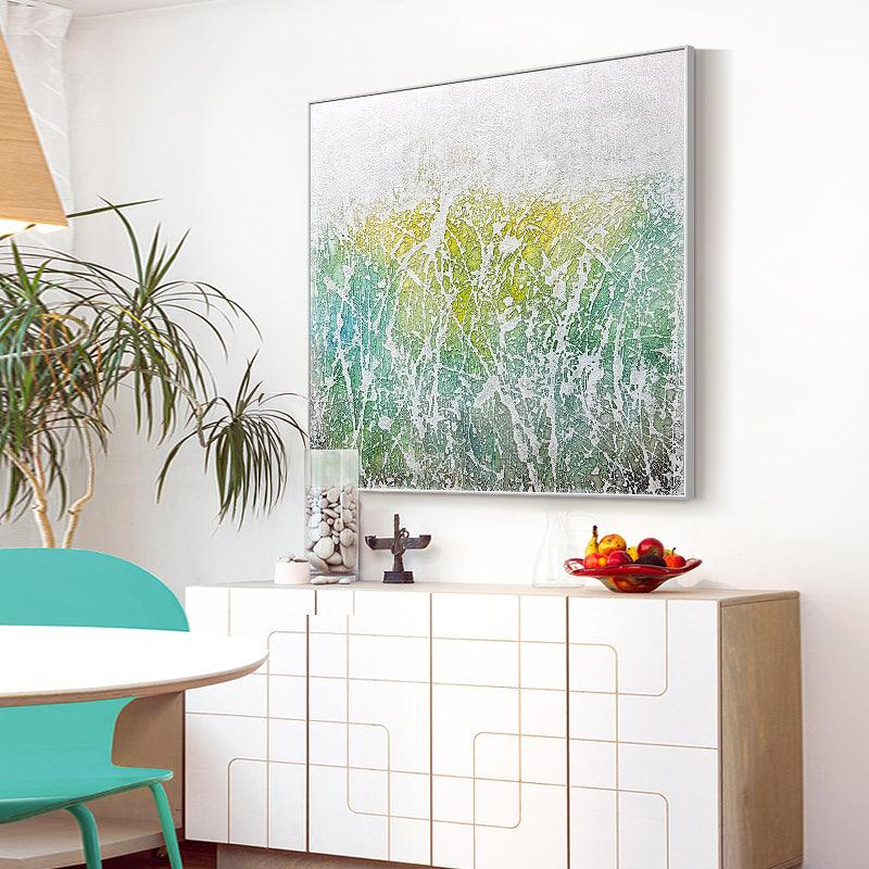 Abstract Minimalist Blue Beige Textured Oil Painting - kalapaint