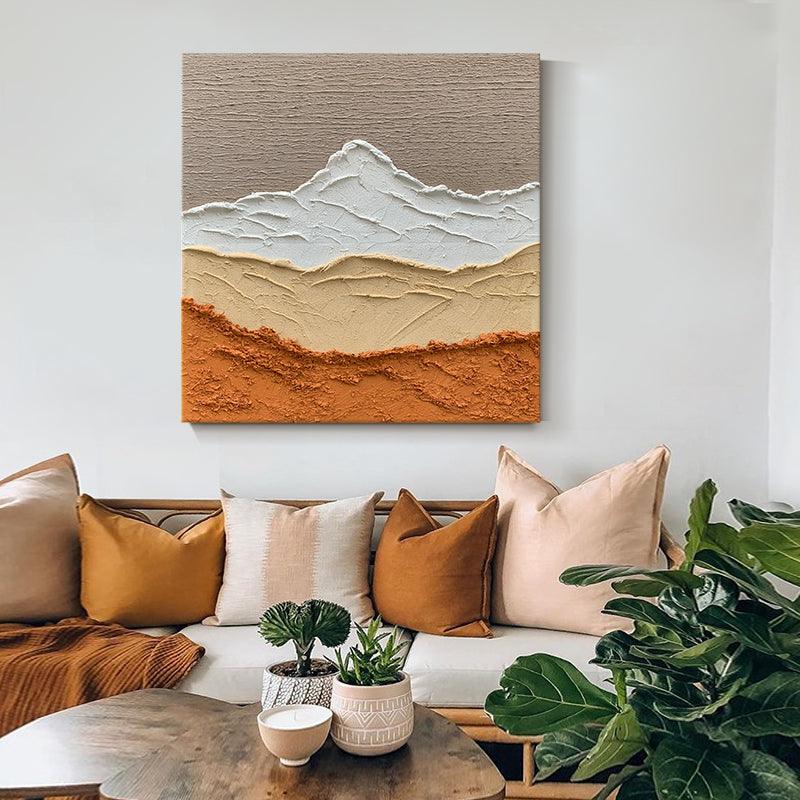 Minimalist Vibrant Landscape Quartz Sand Abstract Oil Painting - kalapaint